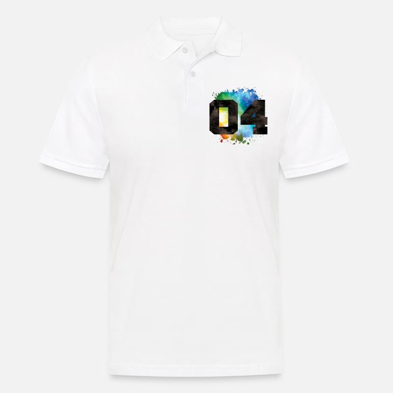 04 Bunt - Männer Poloshirt - Weiß