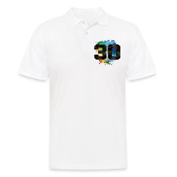 30 Number - Men's Polo Shirt - white - Front - Kai (181cm)