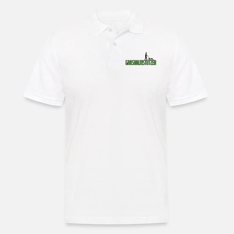 Grashalmstutzer Rasenmäher Gärtner Geschenkidee - Männer Poloshirt - Weiß