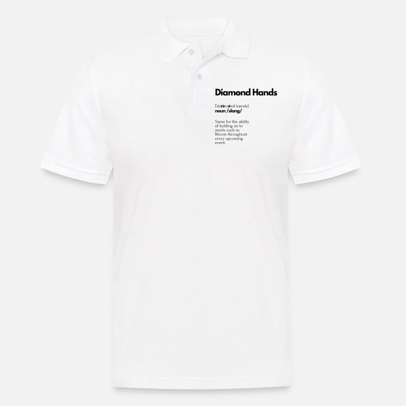 Diamond Hands btc dictionary look - Männer Poloshirt - Weiß