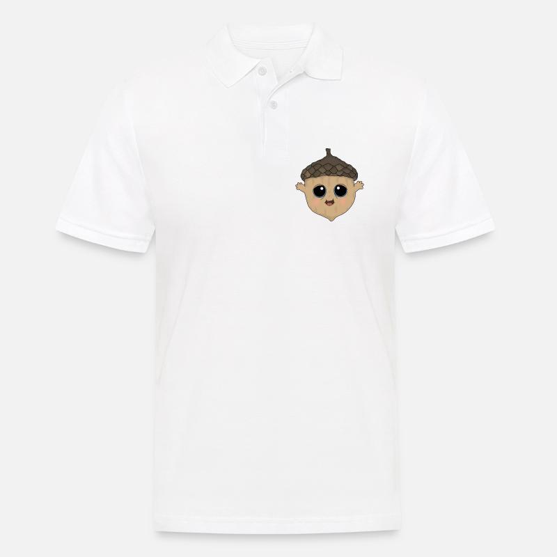 Eichelmännchen - Männer Poloshirt - Weiß