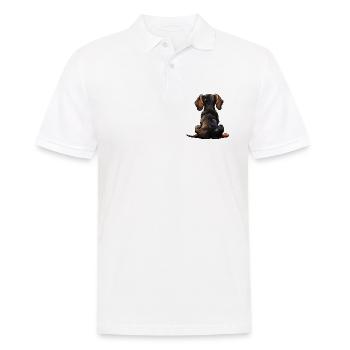 Dackel - Männer Poloshirt - Weiß - Vorne - Kai (181cm)