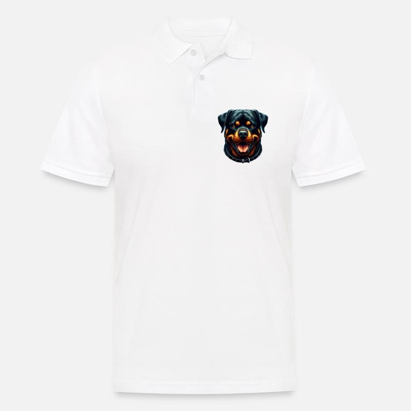 Ein friedlicher Rottweiler - Männer Poloshirt - Weiß