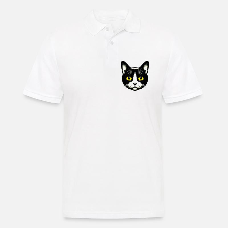 Katze - Männer Poloshirt - Weiß