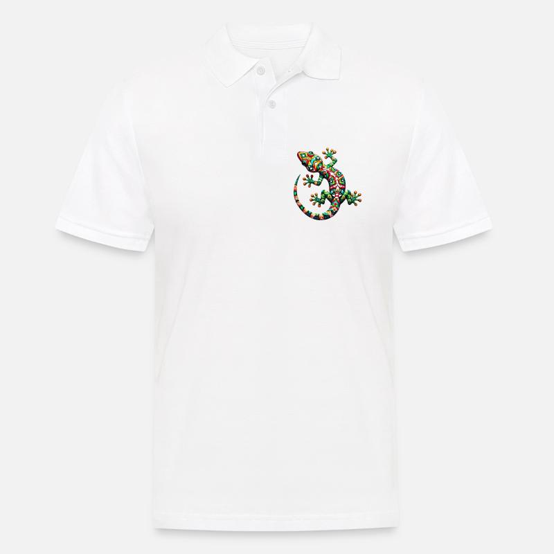 Gecko - Männer Poloshirt - Weiß
