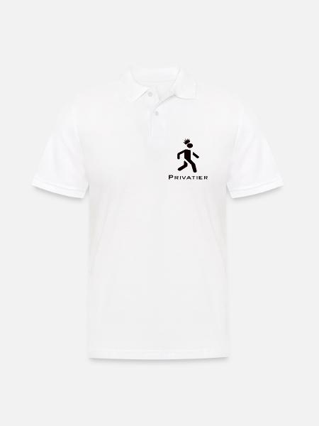 Privatier - Runner mit Krone Design schwarz - Männer Poloshirt - Weiß