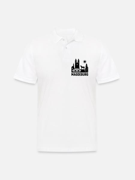 magdeburg silhouette - Männer Poloshirt - Weiß