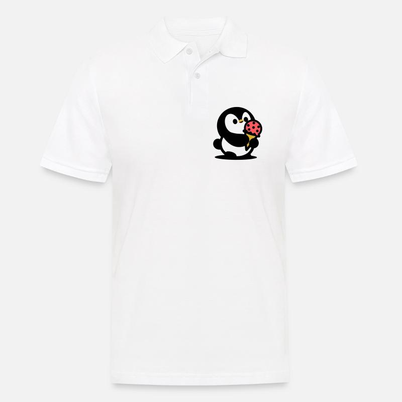 Petit manchot avec de la glace - Polo Homme - blanc