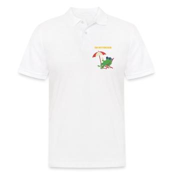 Frosch Strandurlaub mit Cocktail. Geiles Wetter! - Männer Poloshirt - Weiß - Vorne - Kai (181cm)