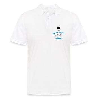 Cadeau naissance bébé garçon Avril Beaux Gosses - Polo Homme - blanc - Devant - Kai (181cm)