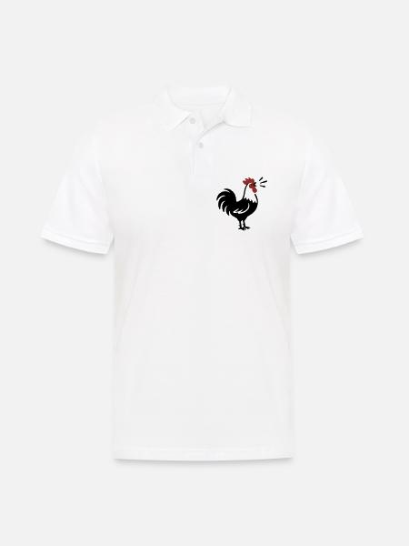 Rooster Crows Farm Logo - Men's Polo Shirt - white