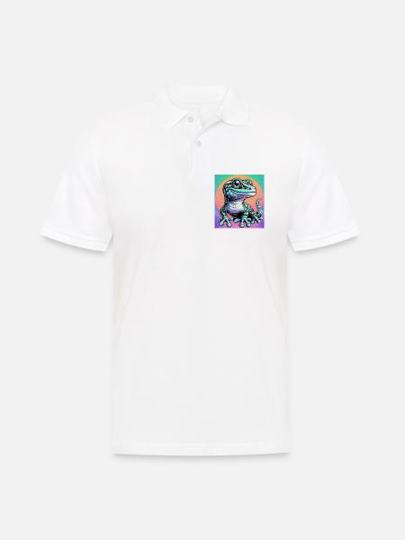 Gecko - Männer Poloshirt - Weiß