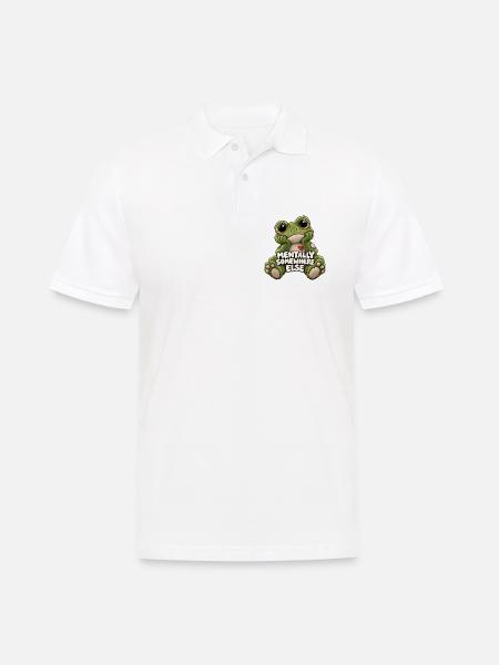Mentally Somewhere Else Frosch - Männer Poloshirt - Weiß