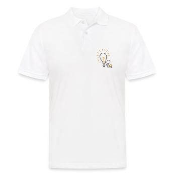 Im Schatten einer Idee (für helle Hintergründe) - Männer Poloshirt - Weiß - Vorne - Kai (181cm)