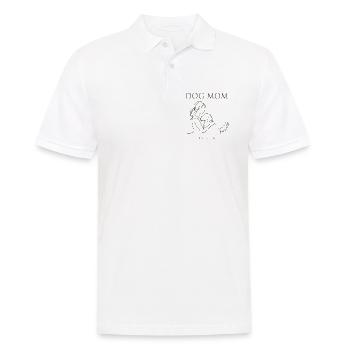 Hundemama Linienkunst mit Welpen - Männer Poloshirt - Weiß - Vorne - Kai (181cm)