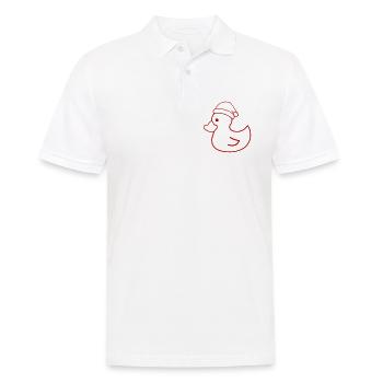 Weihnachtsente Silhouette mit Mütze - Männer Poloshirt - Weiß - Vorne - Kai (181cm)