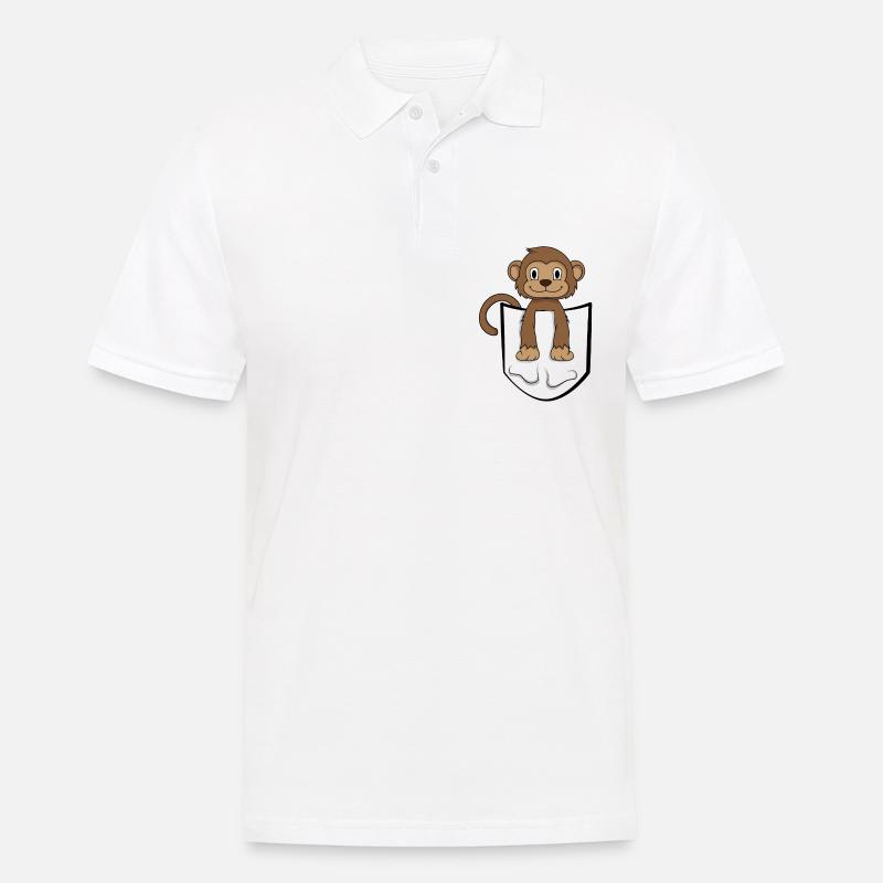Singe drôle dans une idée de cadeau de poche - Polo Homme - blanc