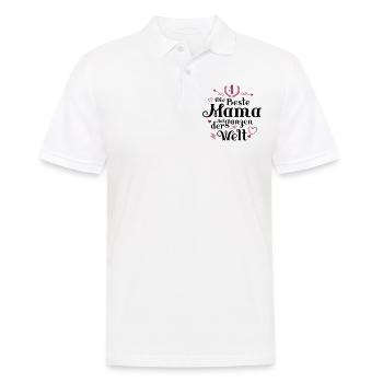 Die Beste Mama Herz Spruch - Männer Poloshirt - Weiß - Vorne - Kai (181cm)