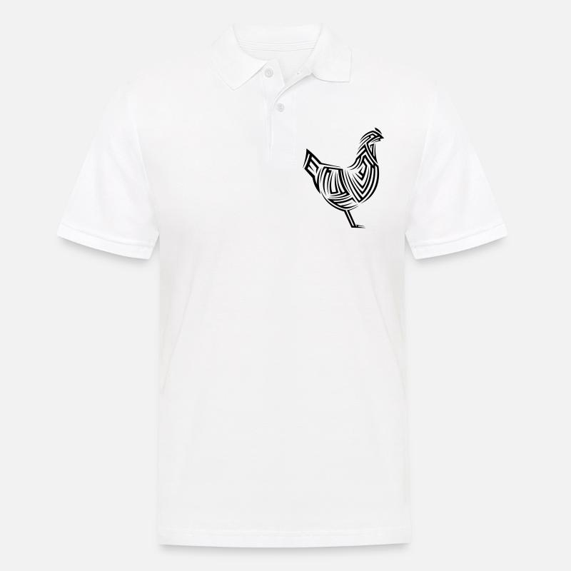 Chicken Tribal Tattoo - Men's Polo Shirt - white