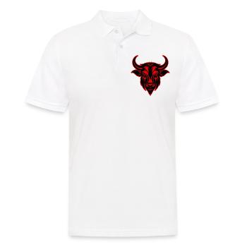 Silhouette de tête de cornes de taureau - Polo Homme - blanc - Devant - Kai (181cm)