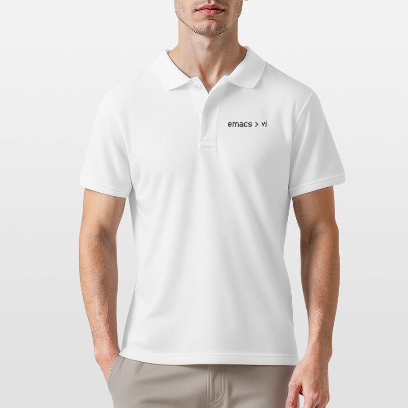Emacs > Vi - Computer Programmer Developer Men's Polo Shirt