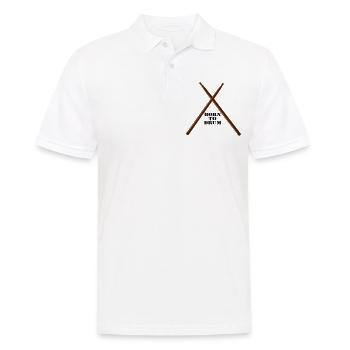 Trommel , Trommler , Schlagzeug (25) - Männer Poloshirt - Weiß - Vorne - Kai (181cm)