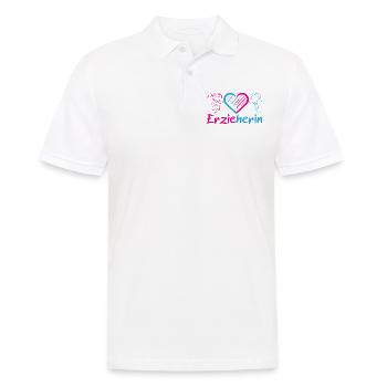 Erzieherin Kindergarten Kita Herz Mädchen Junge - Männer Poloshirt - Weiß - Vorne - Kai (181cm)