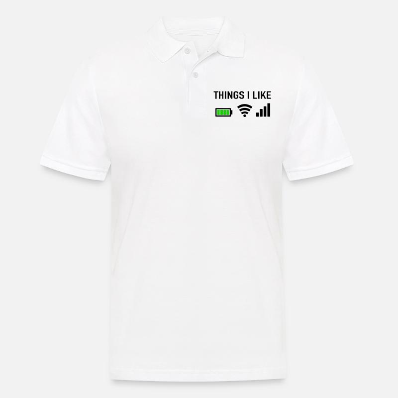 Things I Like - Programmierer Gamer Computer Nerd - Männer Poloshirt - Weiß