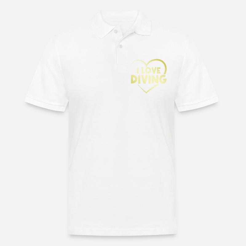Ich liebe Tauchen - Männer Poloshirt - Weiß