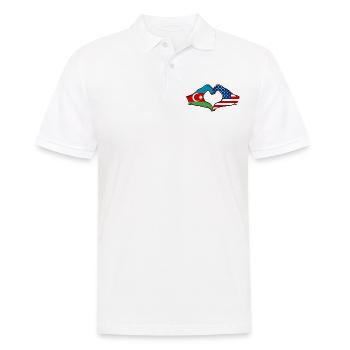 Azerbaijan USA Heart Shape with Hands - Men's Polo Shirt - white - Front - Kai (181cm)