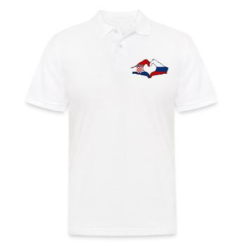 Croatie Russie forme de coeur avec les mains - Polo Homme - blanc - Devant - Kai (181cm)