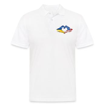 Ukraine USA Heart Shape with Hands Used - Men's Polo Shirt - white - Front - Kai (181cm)