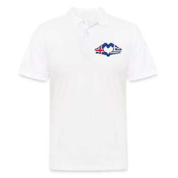 Iceland Greece Flag Hands Heart Shape - Men's Polo Shirt - white - Front - Kai (181cm)