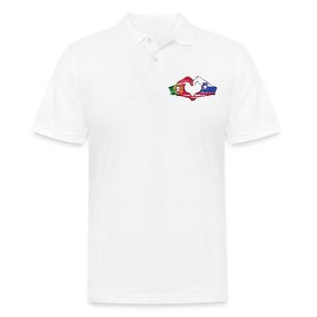 Portugal Slovénie drapeau forme de coeur utilisé - Polo Homme - blanc - Devant - Kai (181cm)