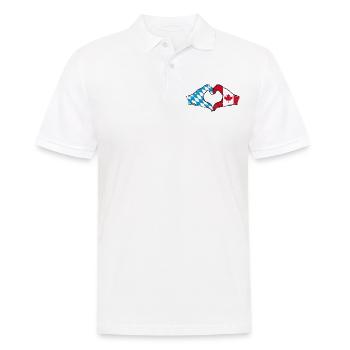 Mains du drapeau du Canada de la Bavière en forme de coeur utilisé - Polo Homme - blanc - Devant - Kai (181cm)