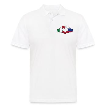 Italy Russia hands heart shape - Men's Polo Shirt - white - Front - Kai (181cm)