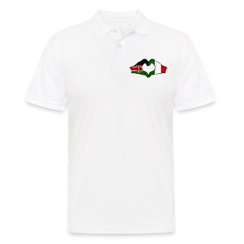 Kenya Italie mains en forme de coeur - Polo Homme - blanc - Devant - Kai (181cm)