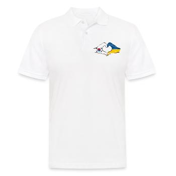 South Korea Ukraine hands heart shape used - Men's Polo Shirt - white - Front - Kai (181cm)