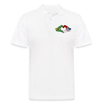 Brasilien Serbien Flagge Herzform - Männer Poloshirt - Weiß - Vorne - Kai (181cm)