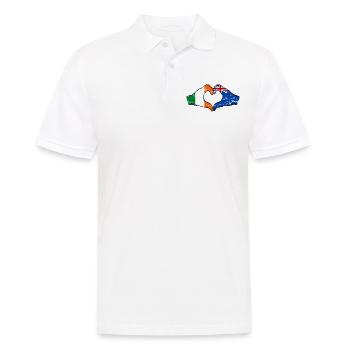 Irlande Nouvelle-Zélande drapeau mains forme coeur utilisé - Polo Homme - blanc - Devant - Kai (181cm)