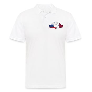 Russland Katar Flagge Hände Herzform - Männer Poloshirt - Weiß - Vorne - Kai (181cm)