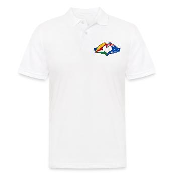 Seychelles Australie drapeau mains forme de coeur utilisé - Polo Homme - blanc - Devant - Kai (181cm)