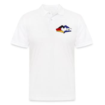 Allemagne El Salvador Drapeau Mains Coeur Forme - Polo Homme - blanc - Devant - Kai (181cm)