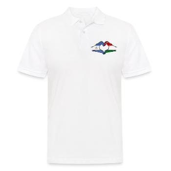Nicaragua Hongrie drapeau mains forme de coeur utilisé - Polo Homme - blanc - Devant - Kai (181cm)