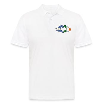 Nicaragua Irlande drapeau mains forme de coeur utilisé - Polo Homme - blanc - Devant - Kai (181cm)
