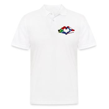 Afrique du Sud Porto Rico Mains Forme de Coeur - Polo Homme - blanc - Devant - Kai (181cm)