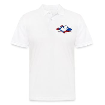 Porto Rico Slovénie drapeau mains forme de coeur utilisé - Polo Homme - blanc - Devant - Kai (181cm)