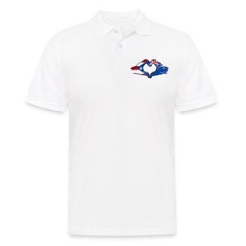 Porto Rico Nouvelle-Zélande drapeau mains forme de coeur utilisé - Polo Homme - blanc - Devant - Kai (181cm)