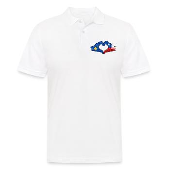 Kosovo Chile flag hands heart shape used - Men's Polo Shirt - white - Front - Kai (181cm)