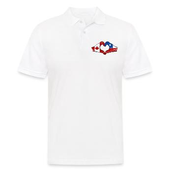 Canada Chili drapeau mains forme de coeur utilisé - Polo Homme - blanc - Devant - Kai (181cm)